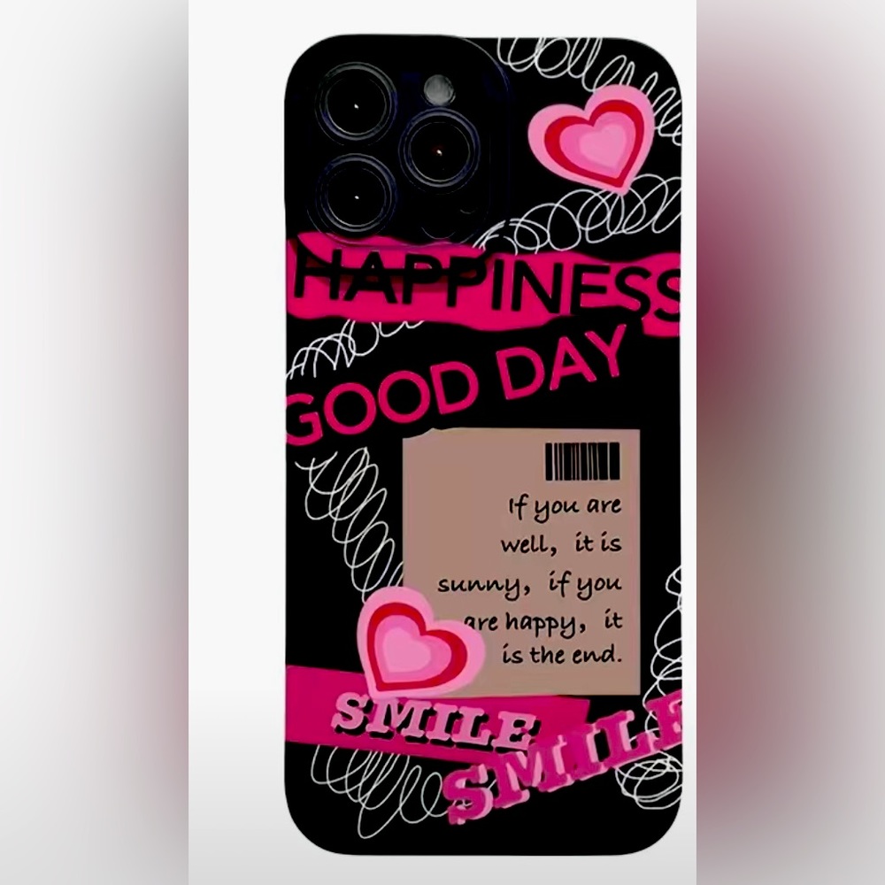 iPhone 11 ProMax Pink Heart Pattern Silicone Soft Phone Case